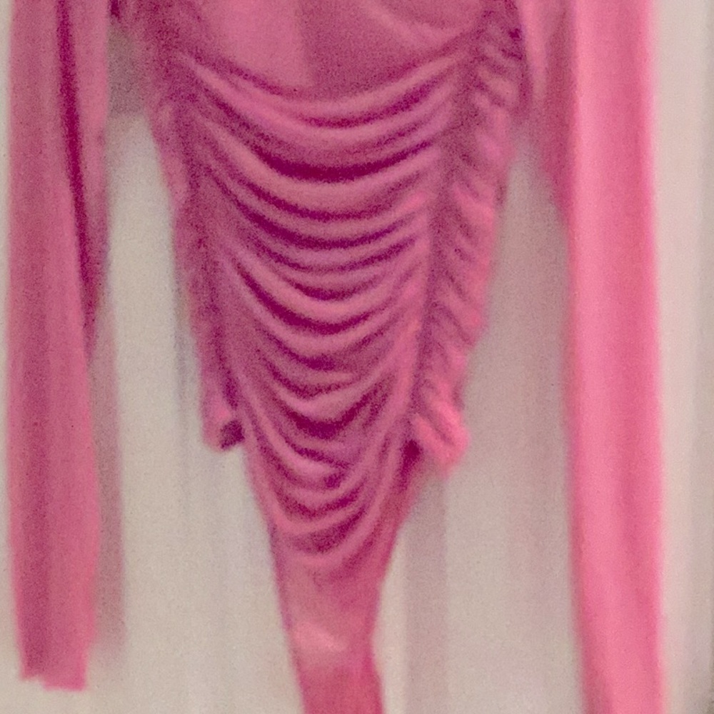 Free People Pink Mesh Ruched Bodysuit - Picture 3 of 8